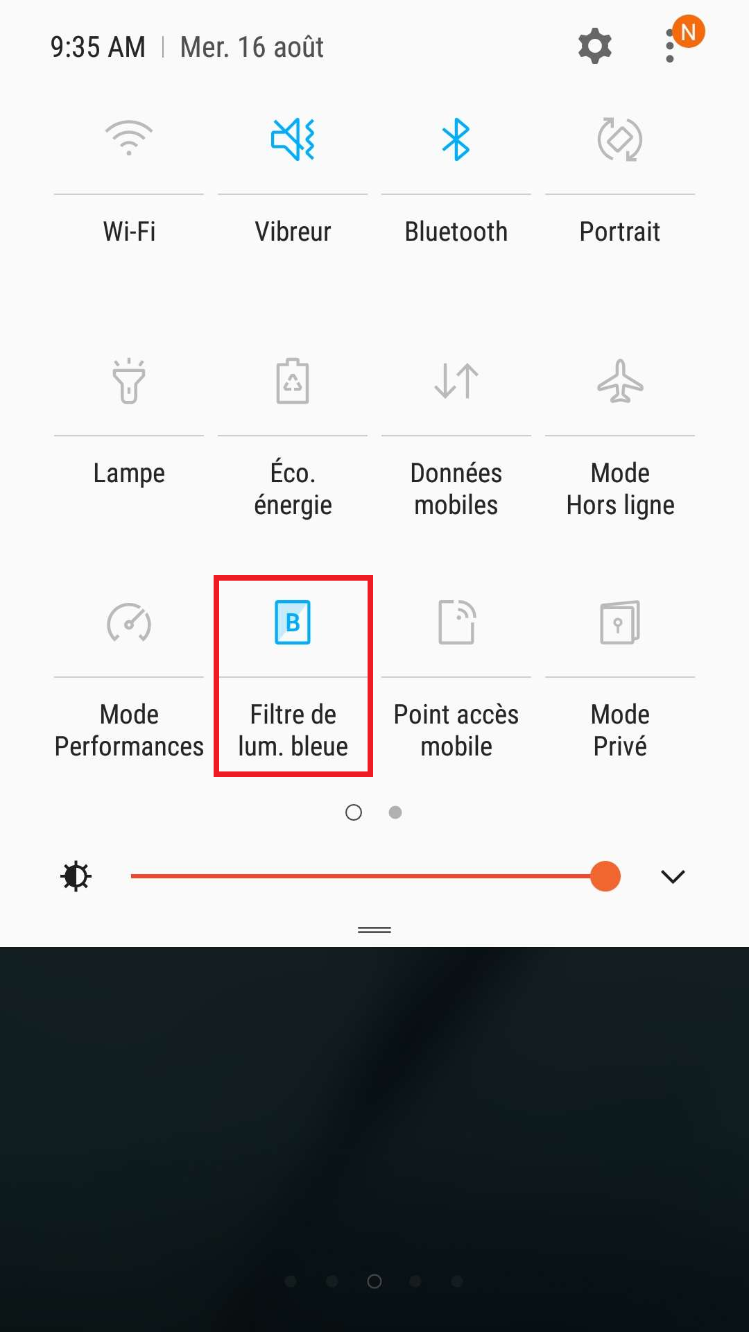 Activer la lumière bleue sur un Samsung S7